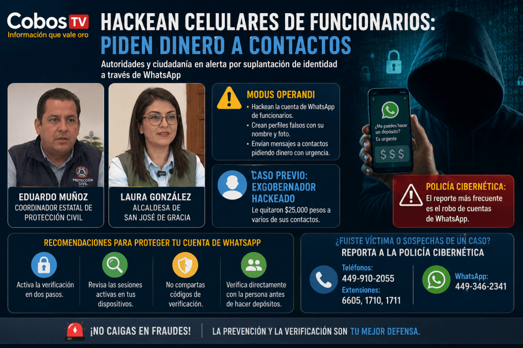 Hackean celulares de funcionarios en Aguascalientes