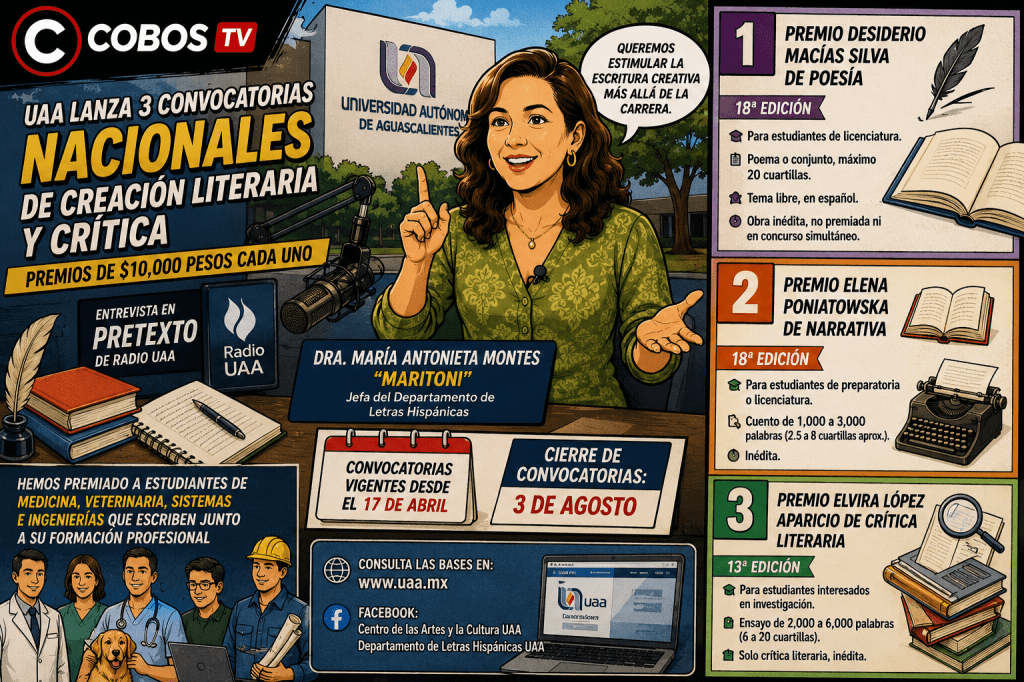 Convocatorias a concursos literarios en la UAA en&nbsp;Aguascalientes